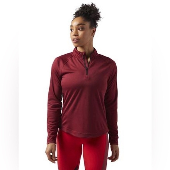 REEBOK Speedwick Active Running Mockneck 1/4 Zip Thumbhole Back Vent Shirt S - Picture 1 of 8
